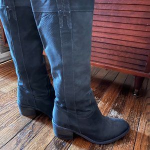 slouchy western gray whimsigoth boho blue donald pliner boots 7.5 (very chloe)
